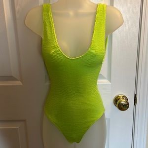 NWT One piece sexy neon green swimsuit Size Small